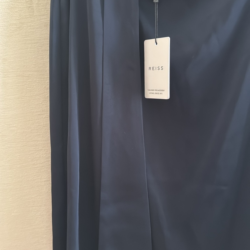 Reiss Black Asymmetrical Midi Pencil Skirt - Picture 2 of 7